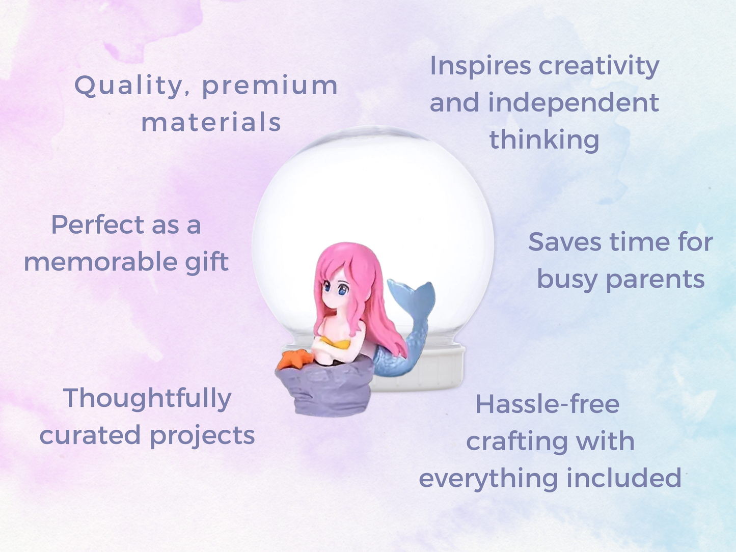 Whimsical Mermaid with Rock Snow Globe Kit