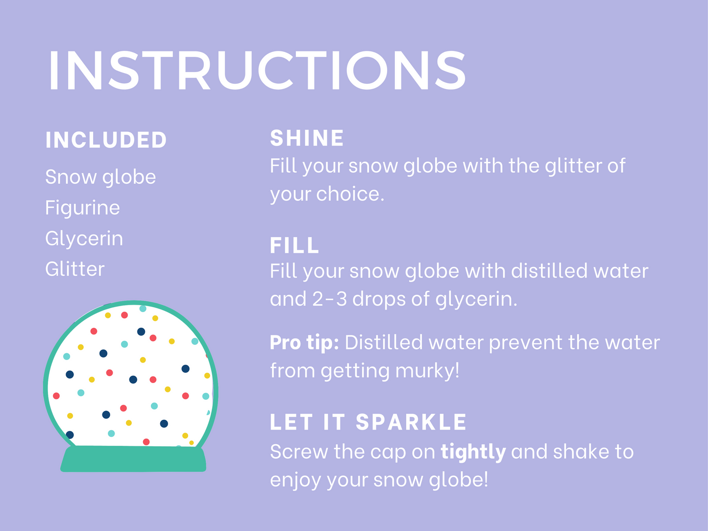 Sparkling Pink Unicorn Snow Globe Kit