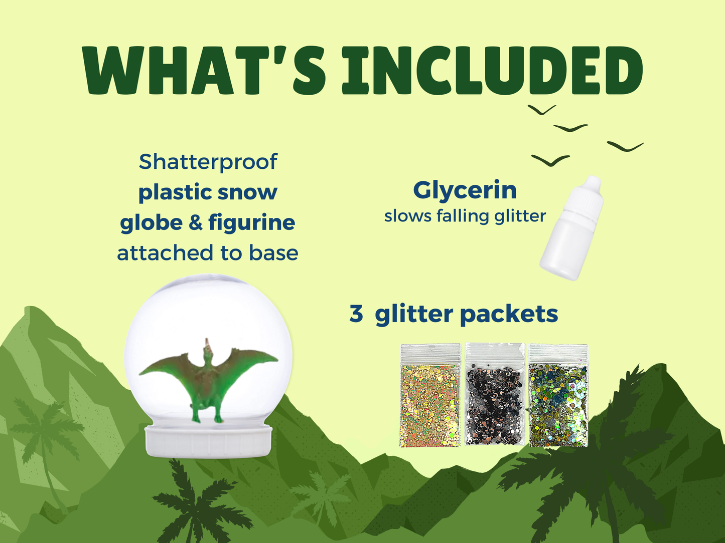 Flying Pteranodon Dinosaur Snow Globe Kit