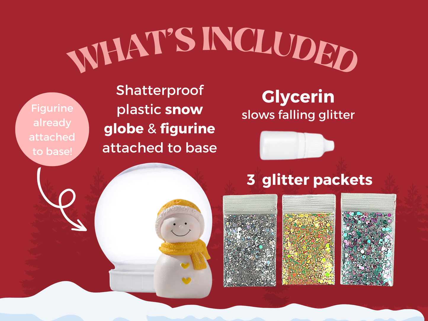 Cheerful Snowman with Yellow Hat & Scarf Snow Globe Kit