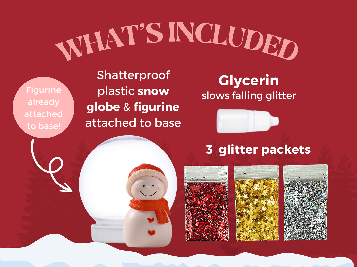Jolly Snowman with Red Hat & Scarf Snow Globe Kit