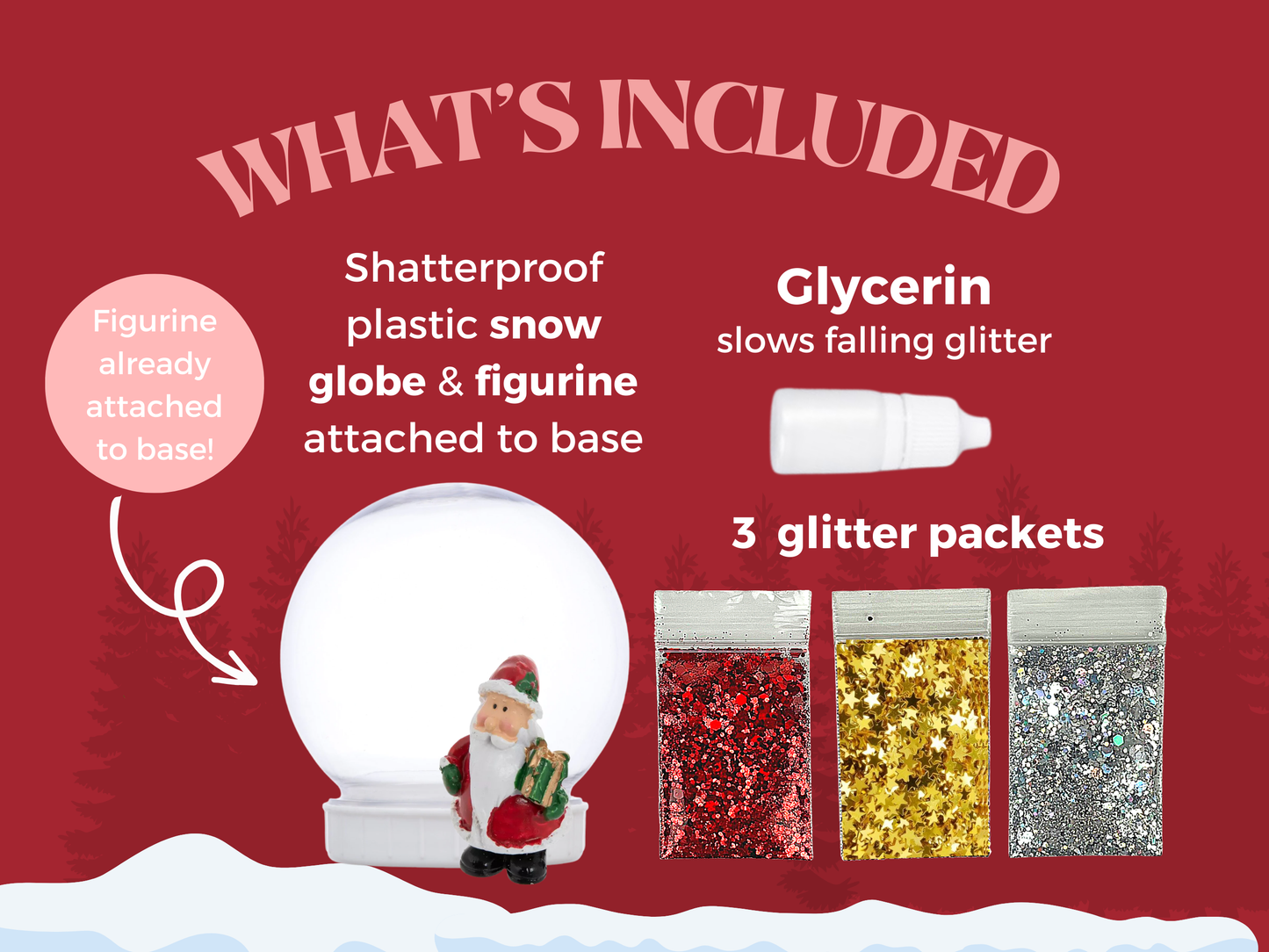 Jolly Santa with Present Snow Globe Kit