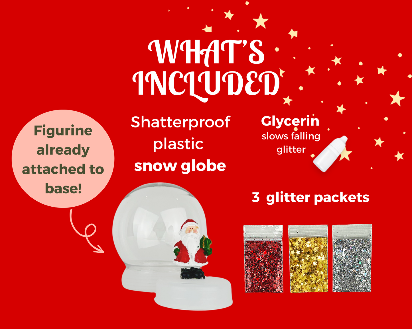 Santa DIY Shatterproof Snow Globe Craft Kit