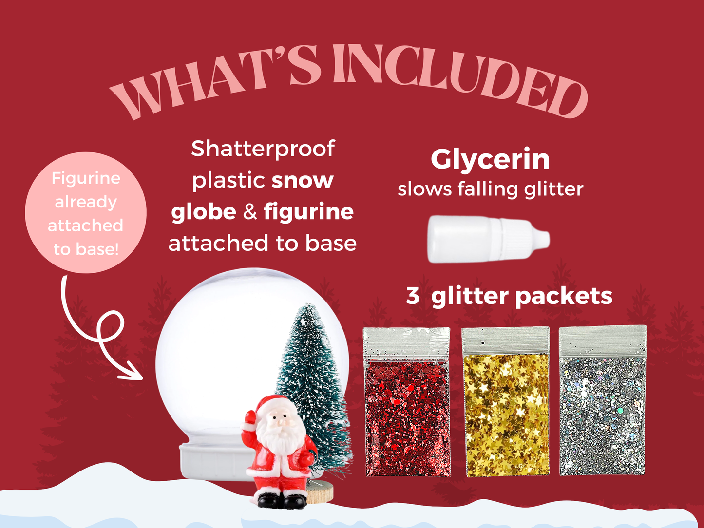Classic Santa with Tree Snow Globe Kit