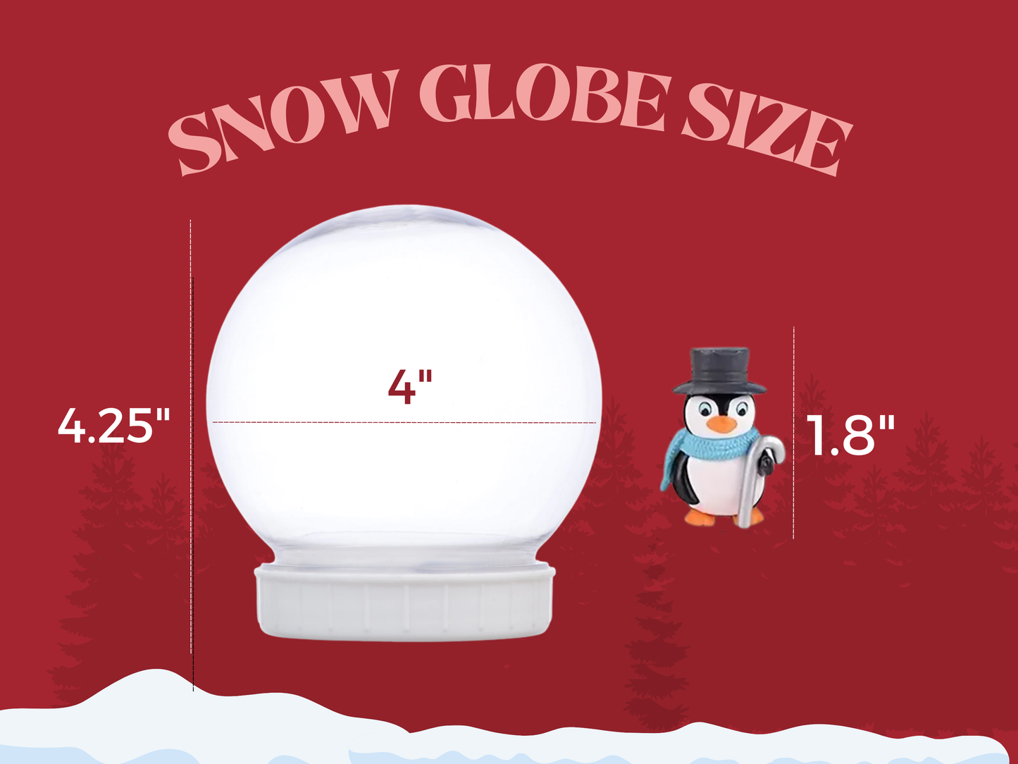 Dapper Penguin with Top Hat Snow Globe Kit