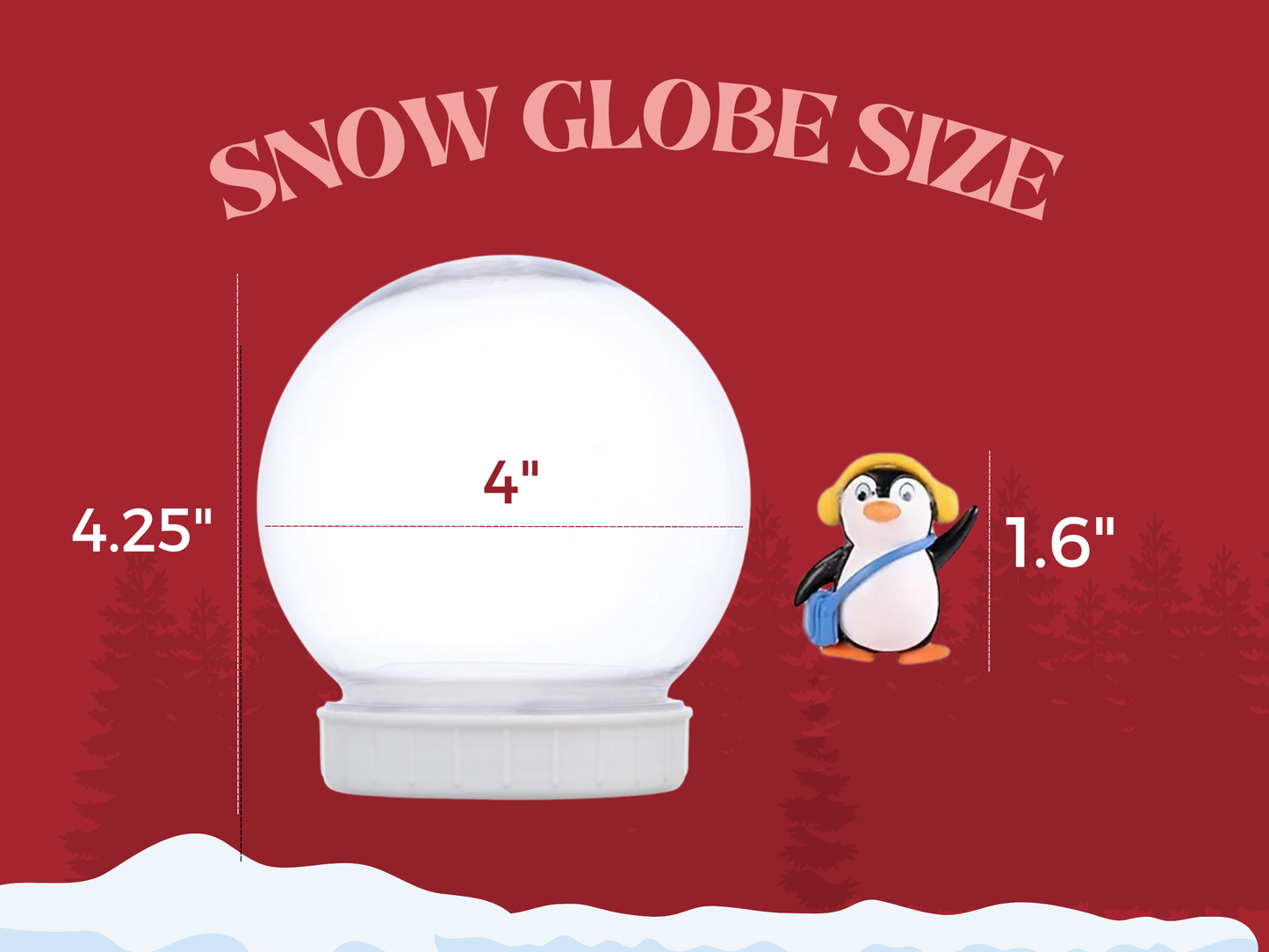 Playful Penguin with Yellow Ear Muffs Snow Globe Kit