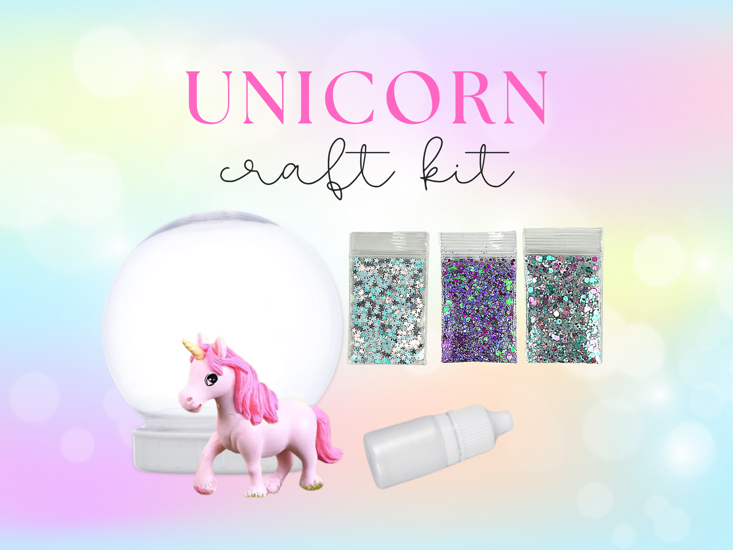 Sparkling Pink Unicorn Snow Globe Kit