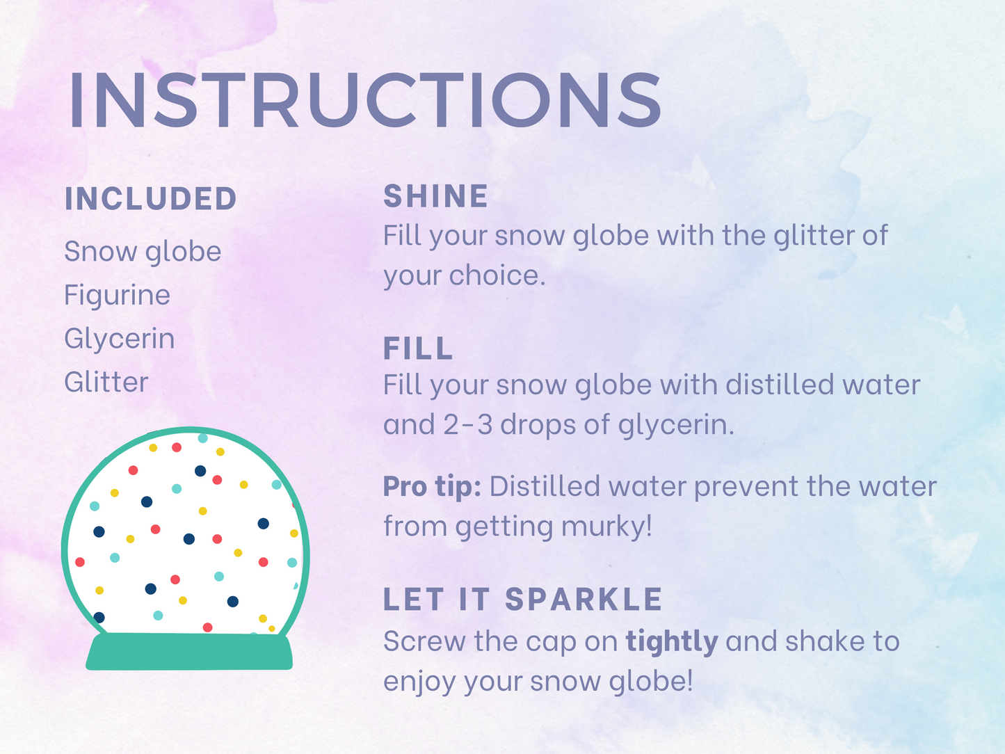 Magical Mermaid with Pink Shell Snow Globe Kit