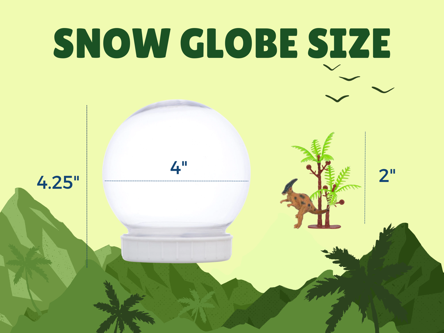 Curious Parasaurolophus Dinosaur Snow Globe Kit