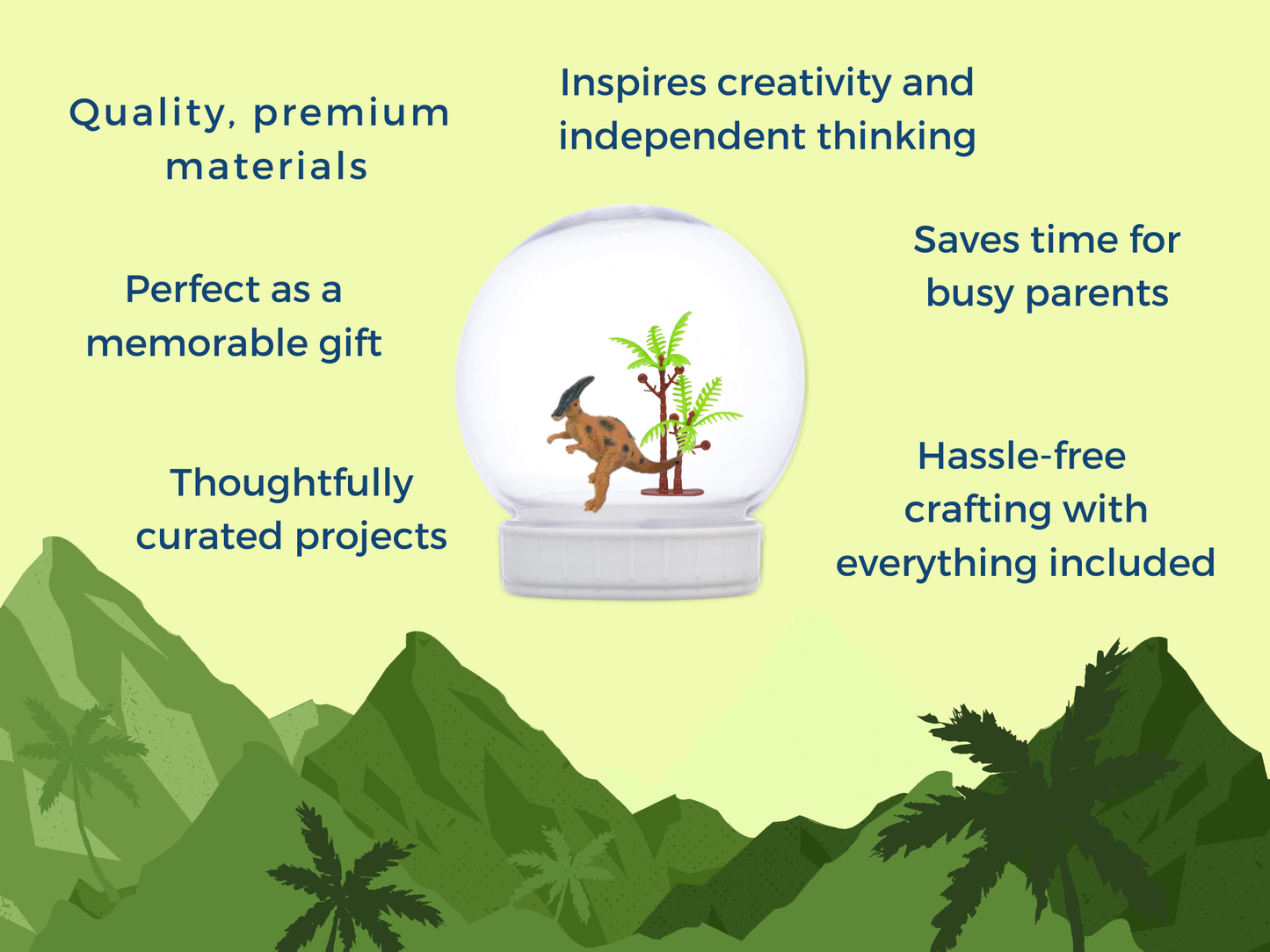 Curious Parasaurolophus Dinosaur Snow Globe Kit