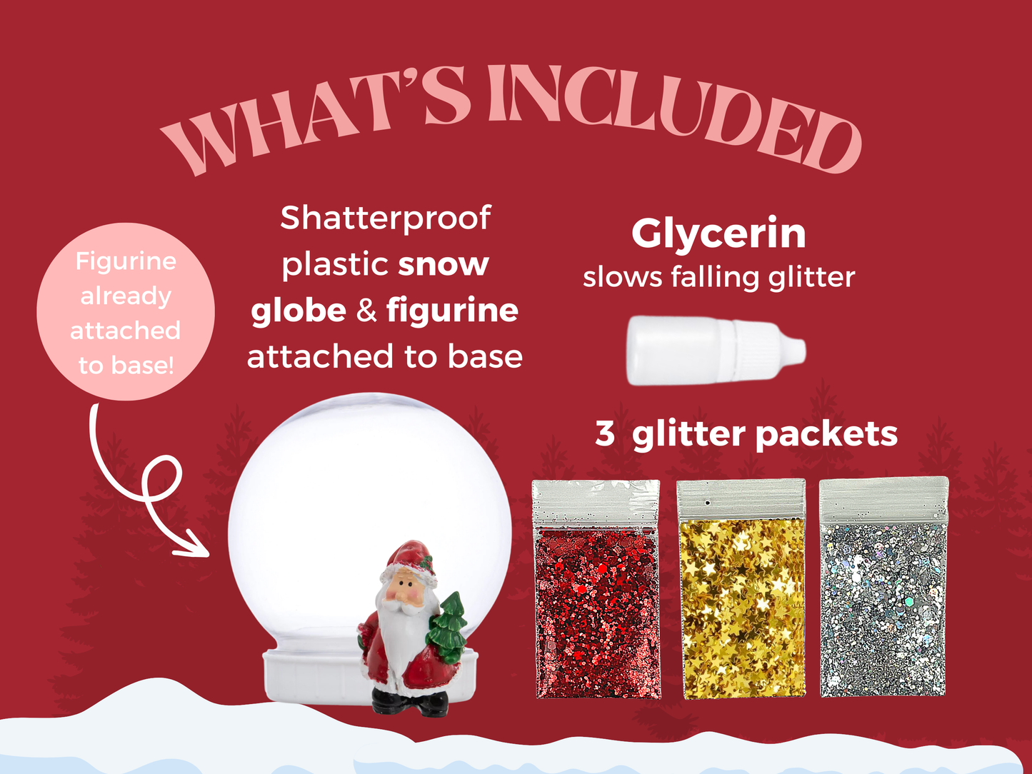 Festive Santa with Christmas Tree Snow Globe Kit