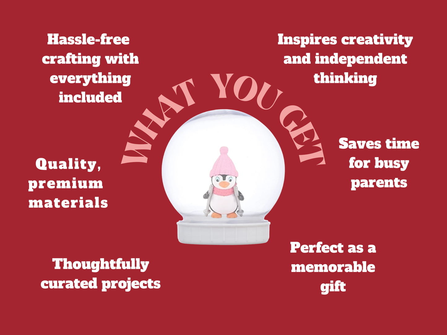 Cozy Penguin with Pink Hat Snow Globe Kit