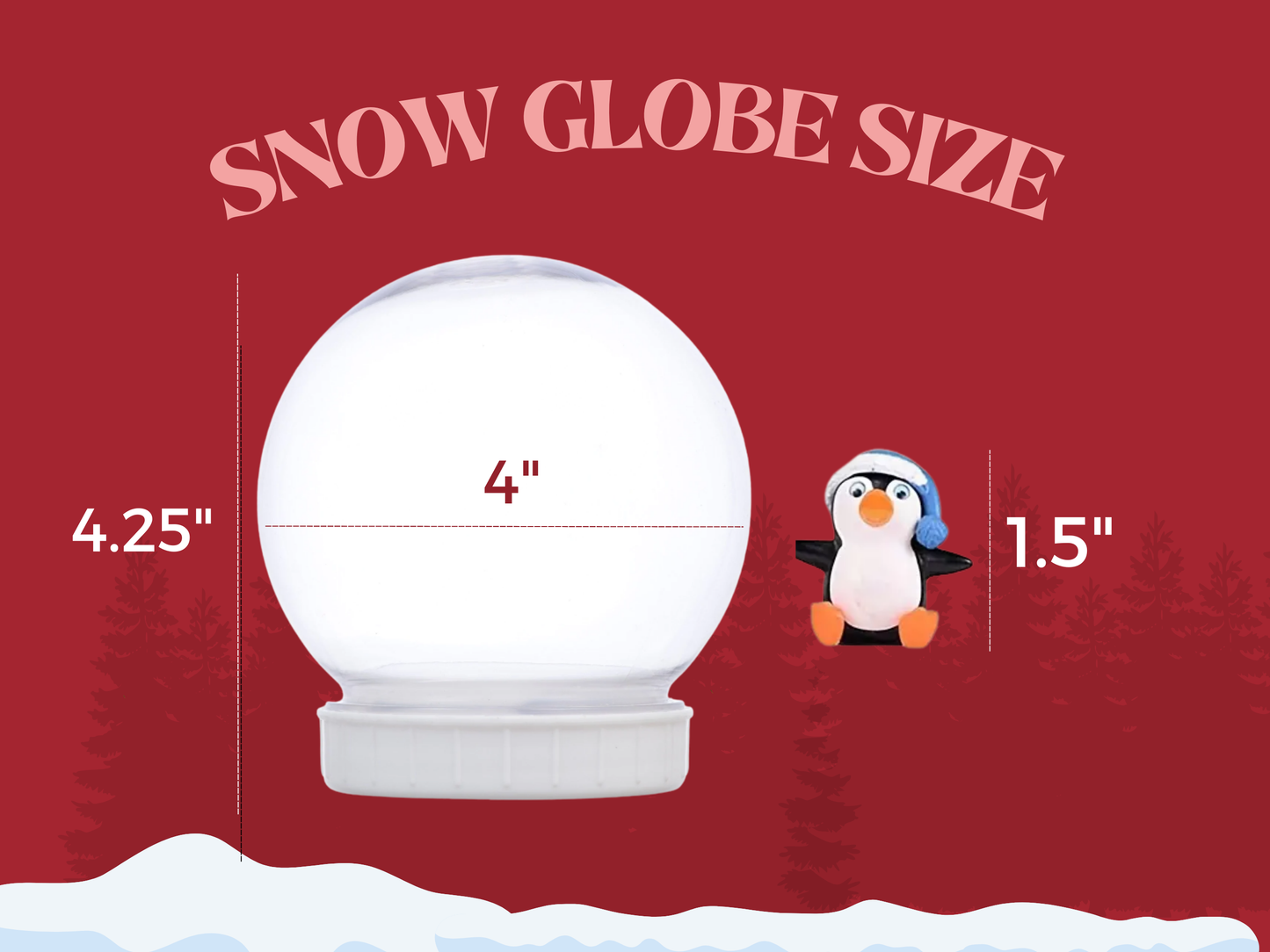 Festive Penguin with Santa Hat Snow Globe Kit