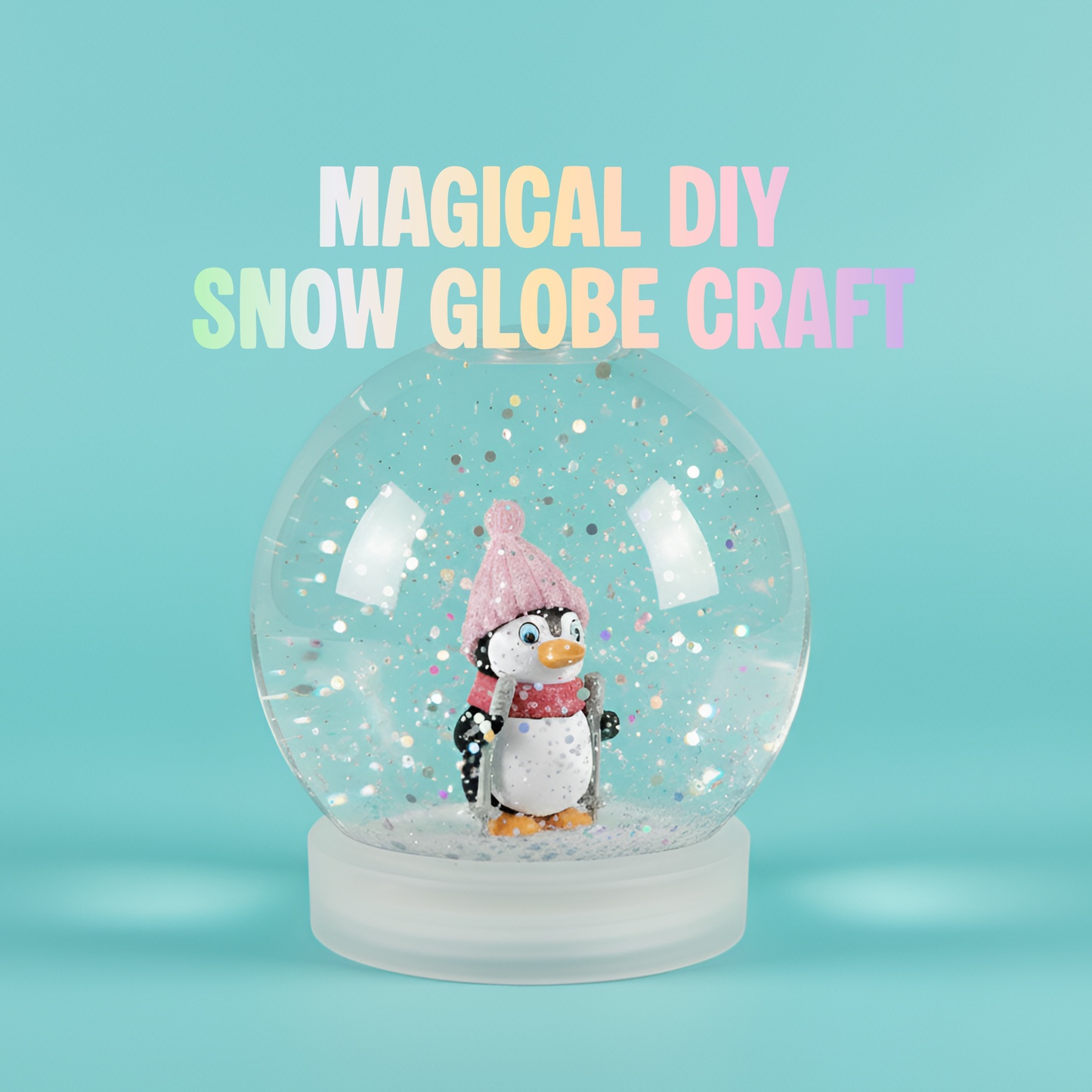 Cozy Penguin with Pink Hat Snow Globe Kit