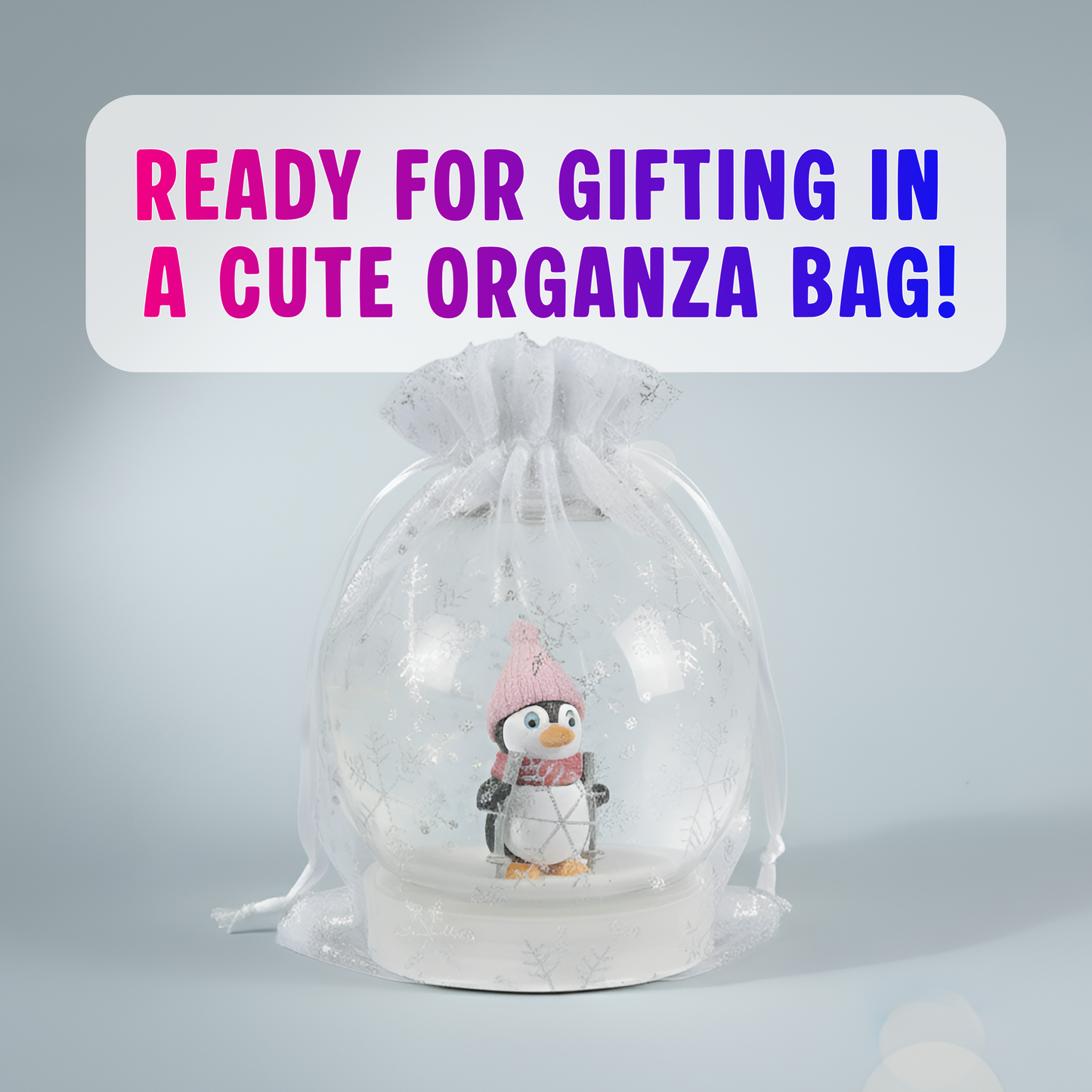 Cozy Penguin with Pink Hat Snow Globe Kit