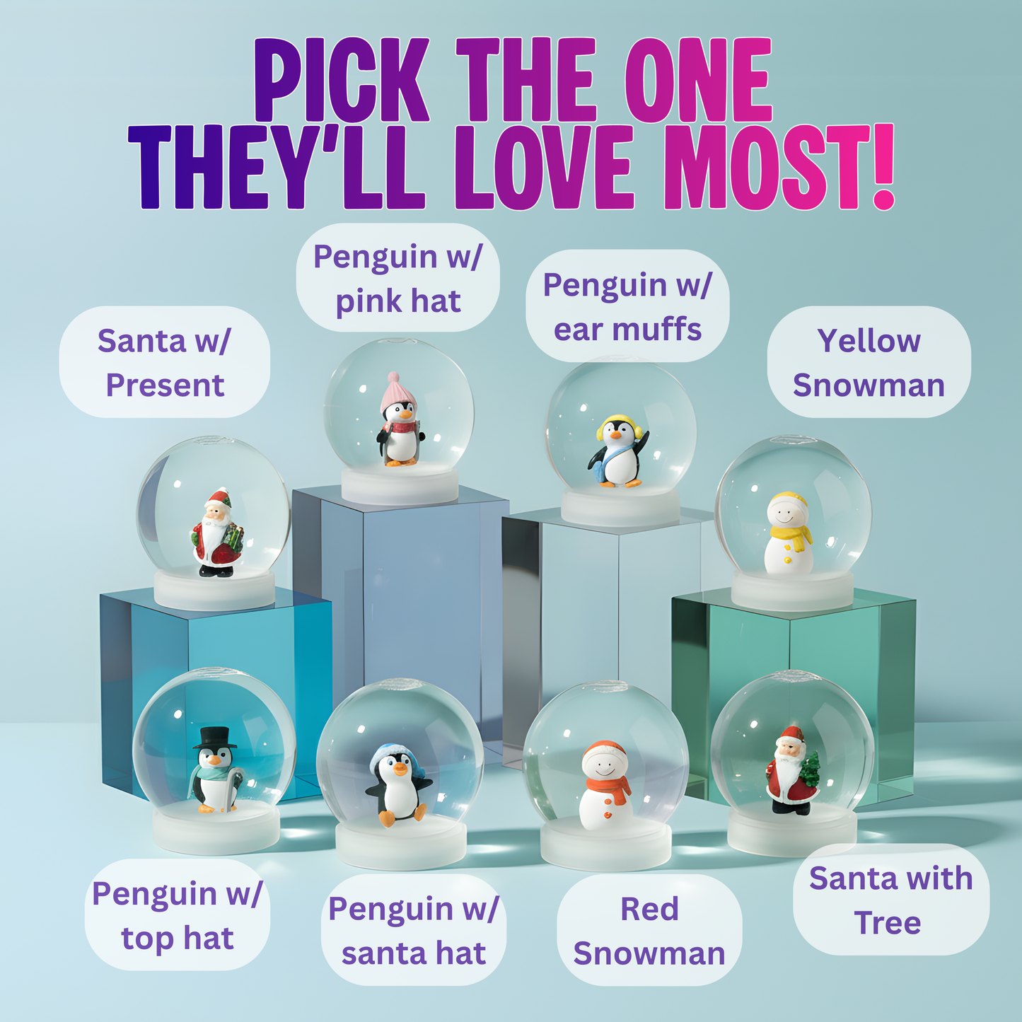 Cozy Penguin with Pink Hat Snow Globe Kit